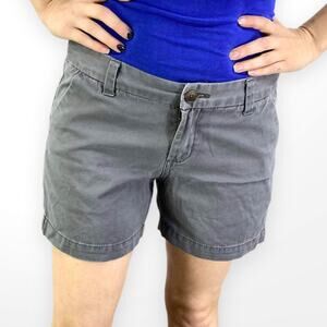 90s MERONA Vintage Gray Cotton Flat Front Casual Short